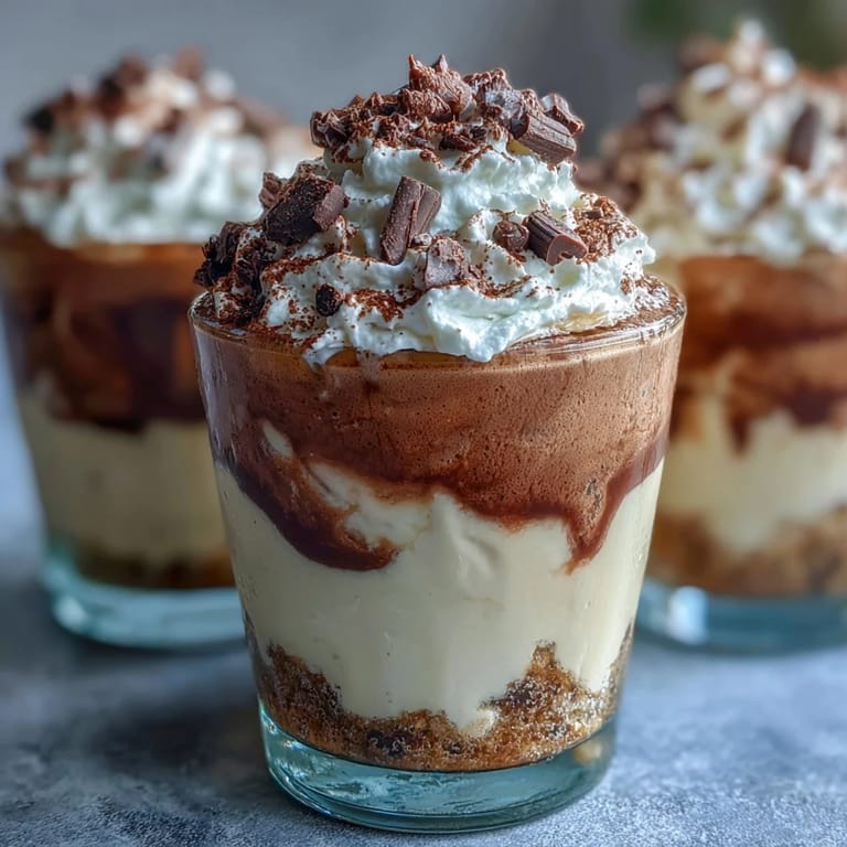 Layered Vanilla Bean Frappuccino Tiramisu Cups featuring smooth vanilla mascarpone cream between espresso-dipped savoiardi biscuits.