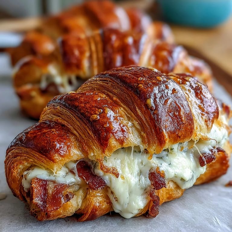 Savory Ham & Swiss Croissant Bake features flaky croissants, diced ham, and Swiss cheese in a rich, comforting custard—perfect for brunch or dinner.