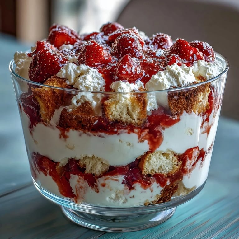 Layered Mothers Day dessert with tender shortcake, vibrant red strawberries, and airy vanilla whipped cream, perfect for spring celebrations.