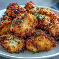 Golden-brown Asiago Panko Chicken Bites fresh from the oven, resting on a parchment-lined tray.